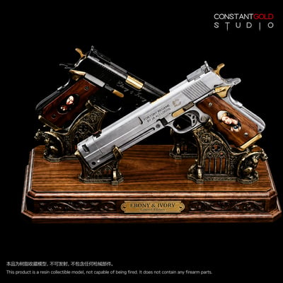 【預購】鬼泣但丁黑檀木白象牙 雙槍收藏級仿真樹脂模型 X CGS恒金1