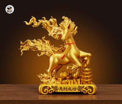 【預購】寶可夢 雙配色 招財擺件烈焰馬 X 玩貝工作室2