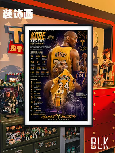 【預購】NBA《數據科比》湖人隊 裝飾畫&冰箱貼 X 巴洛克工作室4