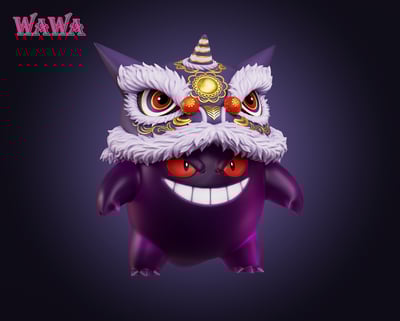 【預購】寶可夢 招財系列 雙配色 舞獅耿鬼 X WAWA-Studio7