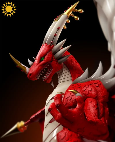 【預購】數碼寶貝 龍帝-艾可薩獸 X 太陽模玩6