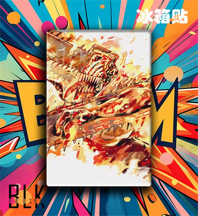 【預購】鏈鋸人《火焰電次》動漫裝飾畫&冰箱貼 X 巴洛克工作室3