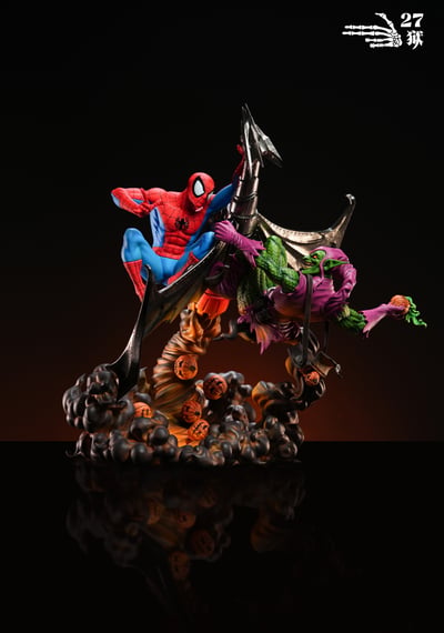 【售罄展示追加請私訊客服@toystationtw】Marvel漫威 對決系列場景雕像Vol.2 蜘蛛人vs綠惡魔 X 27獄10