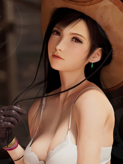 【預購】最終幻想《牛仔服蒂法》動漫裝飾畫 X 星空工作室5