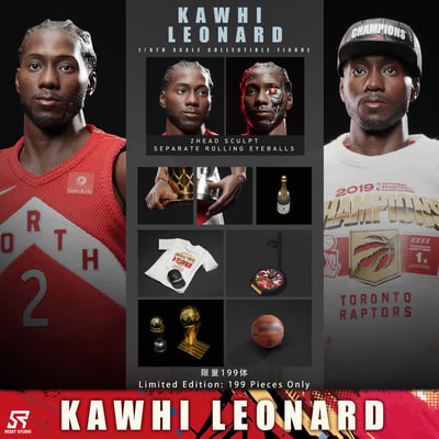 【預購】NBA 1/6收藏級可動人偶套裝 RS猛龍奪冠倫納德 X Reset-Studio1