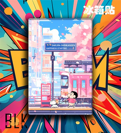 【預購】蠟筆小新《電車小新》動漫裝飾畫&冰箱貼 X 巴洛克工作室3