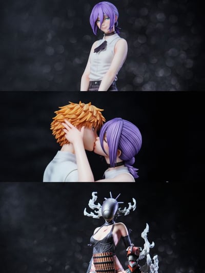 【補款】鏈鋸人 戀 · 花 · 電鋸 炸彈惡魔&蕾塞+波姆-Kiss胸像 X QuietArt+HeRa赫拉9