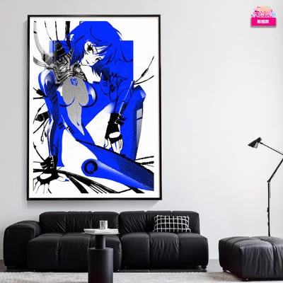 【預購】攻殼機動隊 草薙素子 藍調 12k主題超清巨幅款裝飾畫 X 阿喵畫社5