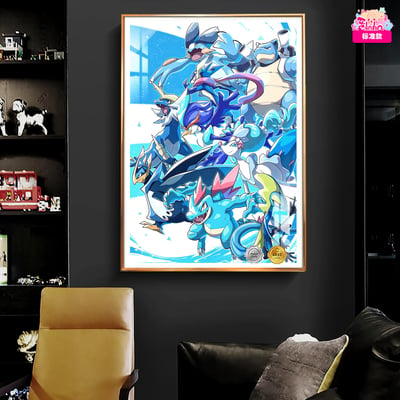 【預購】寶可夢 水火草系三聯 主題高清裝飾畫 X 阿喵畫社2