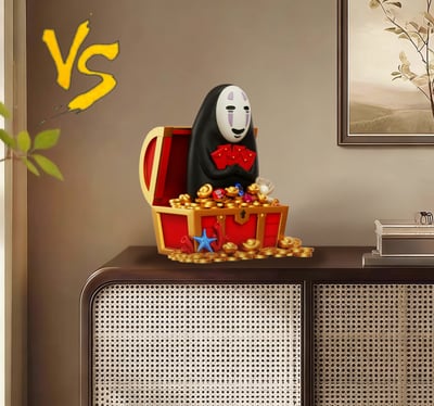 【預購】宮崎駿 家居系列20 招財無臉男 X VS模玩4