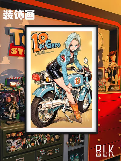 【預購】七龍珠《機車18號》動漫裝飾畫&冰箱貼 X 巴洛克工作室2