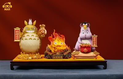 【預購】宮崎駿 招財納福 招財龍貓&卡西法&坊寶寶 X MAR模玩2