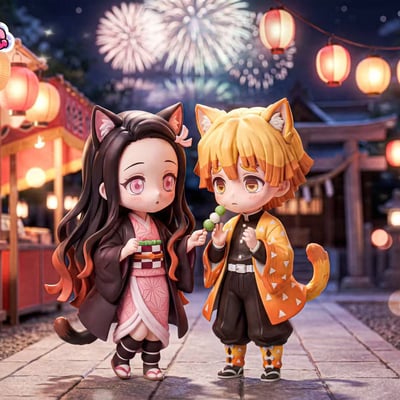 【預購】鬼滅之刃 Q版貓咪造型-禰豆子&善逸 X OLGG1