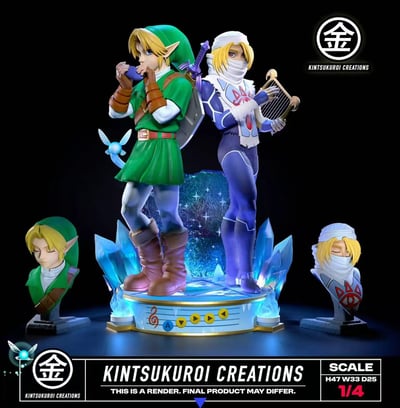 【預購】薩爾達傳說 雙人場景雕像 林克與希克 X KINTSUKUROI CREATIONS3