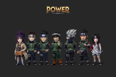 【預購】火影忍者 老師組—紅豆 X Power-Studio3