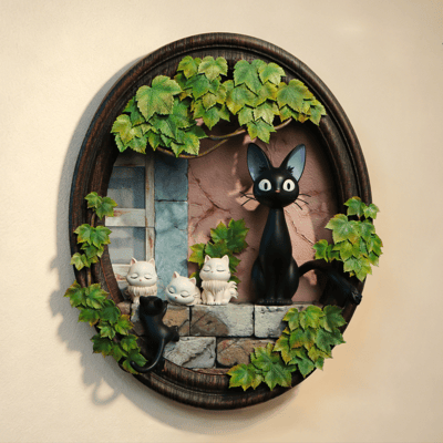 【預購】宮崎駿 壁掛系列 魔女宅急便-檐下貓居 X 神隱工作室1