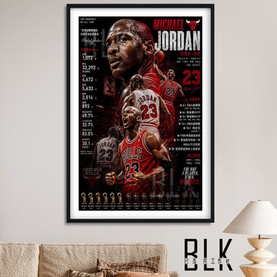 【預購】NBA《數據喬丹》公牛隊裝飾畫&冰箱貼 X 巴洛克工作室1