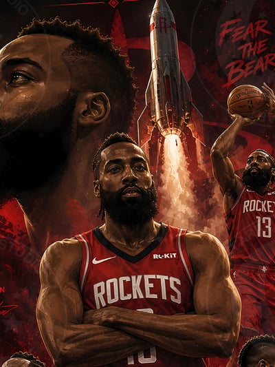【預購】NBA《王朝-哈登》裝飾畫 X 星空工作室5