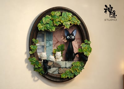 【預購】宮崎駿 壁掛系列 魔女宅急便-檐下貓居 X 神隱工作室2