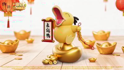 【預購】寶可夢 來財系列第五彈 招財可達鴨 X 物語+來財工作室2