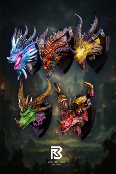 【預購】魔獸世界 私定系列 五色守護巨龍冰箱貼 X BRS黑石2