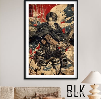 【預購】進擊的巨人《和風兵長》動漫裝飾畫&冰箱貼 X 巴洛克工作室1