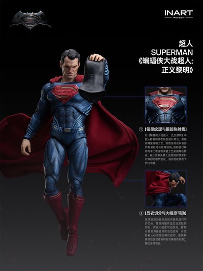 【預購】DC《蝙蝠俠大戰超人：正義黎明》-可動人偶 超人 X INART Action​​20