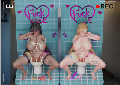 【預購】碧藍檔案 廁所裡的明日奈&花凜 X NTR-Studio5