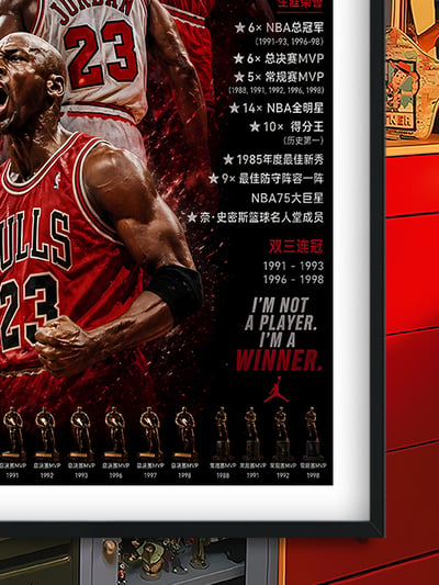 【預購】NBA《數據喬丹》公牛隊裝飾畫&冰箱貼 X 巴洛克工作室6
