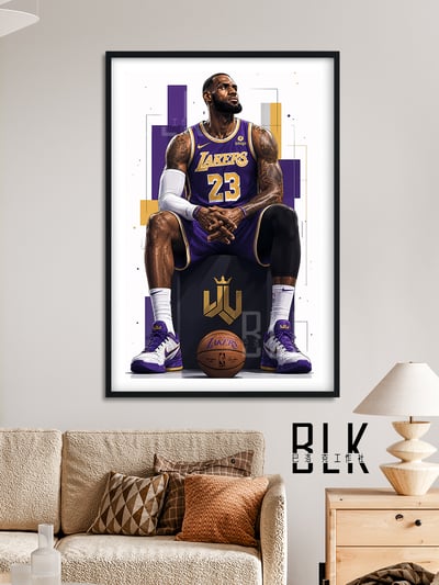 【預購】NBA《坐姿詹姆斯》裝飾畫&冰箱貼 X 巴洛克工作室2