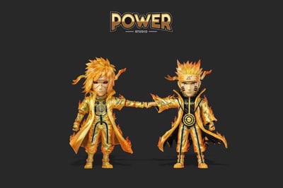 【補款】火影忍者 父子對拳 波風水門＆漩渦鳴人 X Power-Studio3