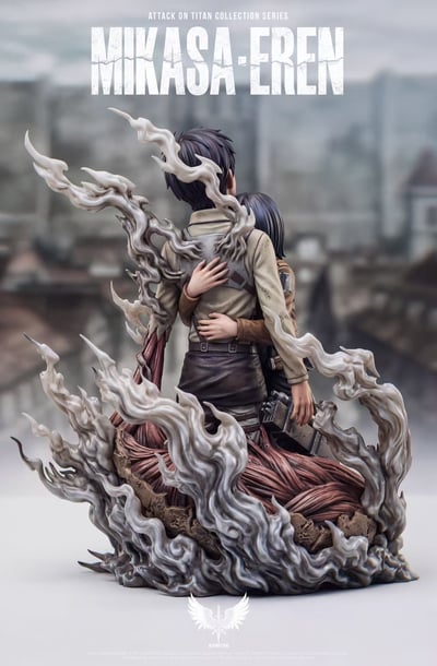 【預購】進擊的巨人 名場面雙人雕像《相擁·三笠艾倫》X Saoirse工作室4
