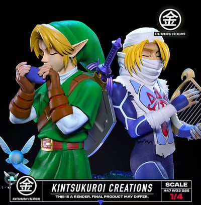 【預購】薩爾達傳說 雙人場景雕像 林克與希克 X KINTSUKUROI CREATIONS6