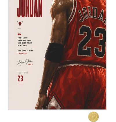 【預購】NBA 芝加哥公牛隊邁克爾喬丹籃球之神GOAT《背影喬丹》裝飾畫 X H2工作室5