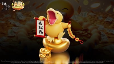 【預購】寶可夢 來財系列第五彈 招財可達鴨 X 物語+來財工作室3
