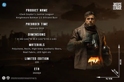 【售罄展示追加請私訊客服@toystationtw】《紮克·施耐德版正義聯盟》1/1半身像 噩夢版蝙蝠俠 X 開天工作室8