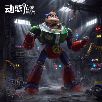 【預購】蠟筆小新 雙比例 動感達姆機甲 X 動感光波工作室6