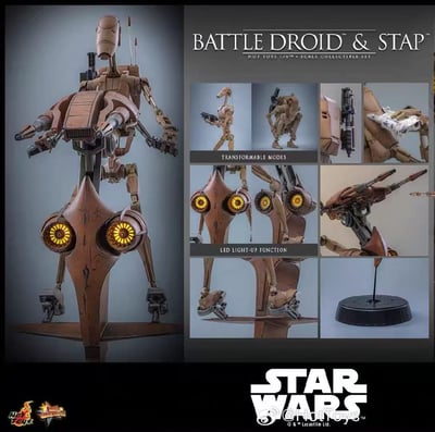 【預購】《星球大戰前傳1:幽靈的威脅》MMS887-戰鬥機器人和STAP X HotToys1