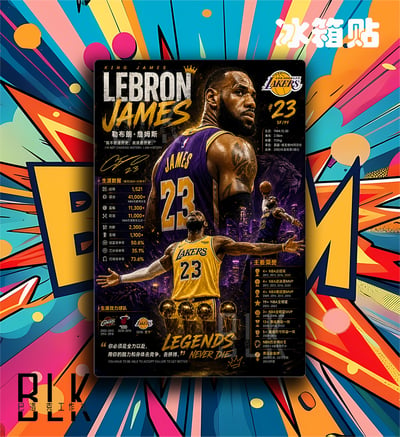 【預購】NBA《數據詹姆斯》裝飾畫&冰箱貼 X 巴洛克工作室3