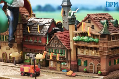 【現貨秒發】宮崎駿 桌面小場景系列006 霍爾的移動城堡 蘇菲與霍爾空中漫步 X OPM-Studio5