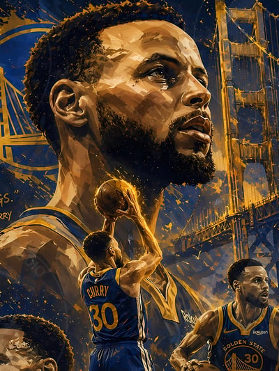 【預購】NBA《史蒂芬·柯瑞》金州勇士裝飾畫 X 星空工作室5