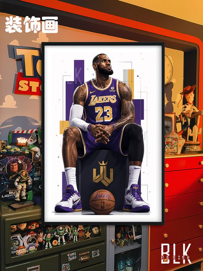 【預購】NBA《坐姿詹姆斯》裝飾畫&冰箱貼 X 巴洛克工作室4