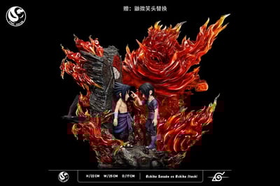 【現貨秒發】火影忍者 鼬vs佐助 名場面—兄弟之戰（預訂贈送鼬微笑頭雕) X ST定製2