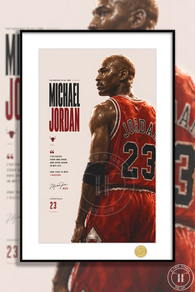 【預購】NBA 芝加哥公牛隊邁克爾喬丹籃球之神GOAT《背影喬丹》裝飾畫 X H2工作室2