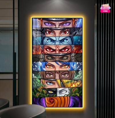 【預購】火影忍者 曉組織眼神殺反派燈帶畫 X 阿喵畫社3
