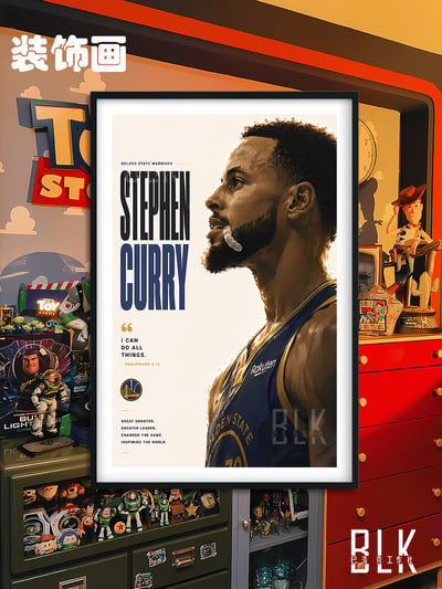 【預購】NBA《側顏庫裏》藝術裝飾畫&冰箱貼 X 巴洛克工作室4