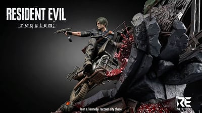 【預購】裏昂·浣熊市追逐戰 · 高速路末日場景雕像 X RE 工作室2