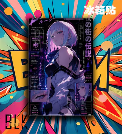 【預購】賽博朋克邊緣行者《賽博露西》動漫裝飾畫&冰箱貼 X 巴洛克工作室3