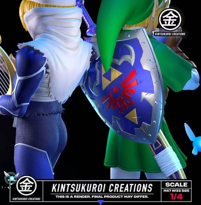 【預購】薩爾達傳說 雙人場景雕像 林克與希克 X KINTSUKUROI CREATIONS8