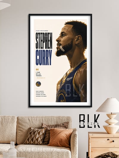 【預購】NBA《側顏庫裏》藝術裝飾畫&冰箱貼 X 巴洛克工作室2